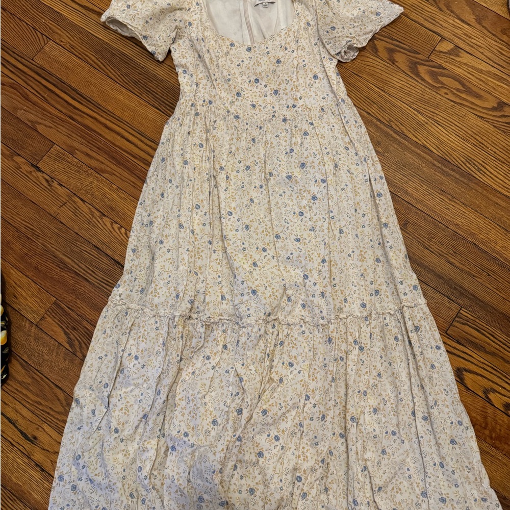 Madewell Floral Flutter Sleeve Maxi Dress